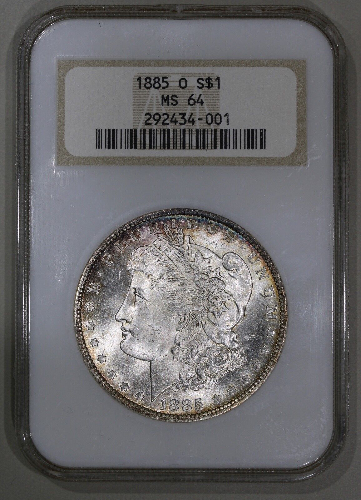 1885-O (MS64) Morgan Silver Dollar NGC Old Fatty Holder - Toned $1