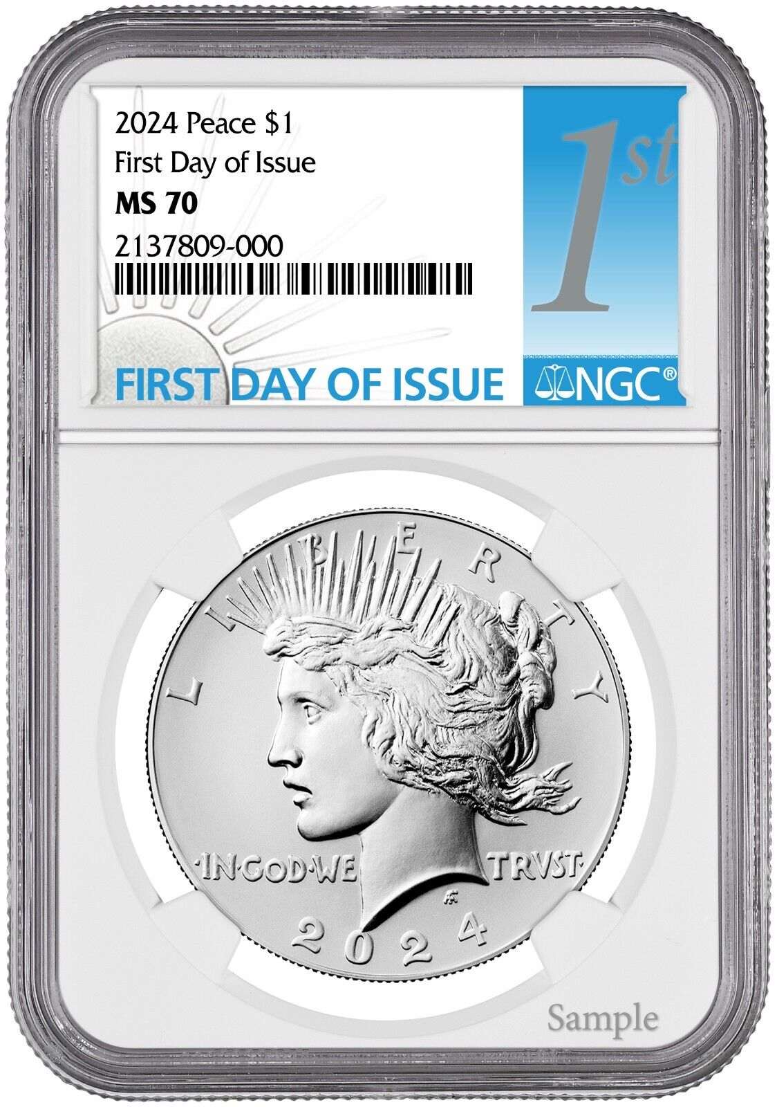 2024-P (MS70) Morgan & Peace Silver Dollar (2 Coin) First Day of Issue FDOI NGC