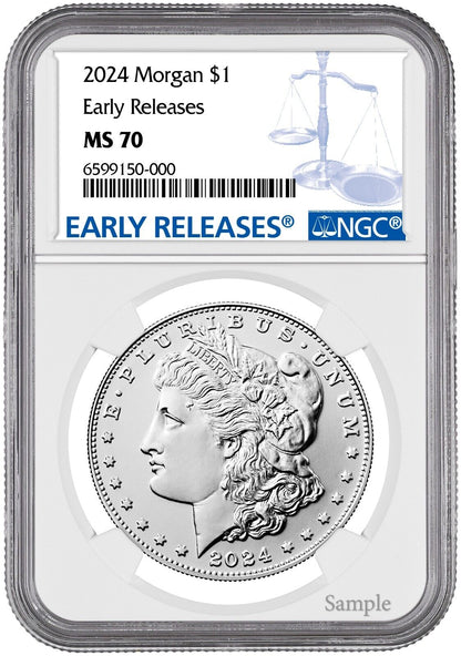 2024-P (MS70) Morgan & Peace Silver Dollar (2 Coin Set) Early Release ER NGC