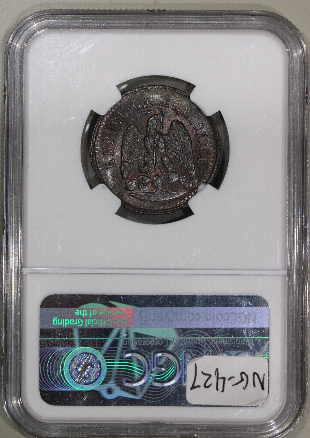 1897-Mo Mexico Un 1 Centavo NGC MS 65 BN Toned Copper Coin