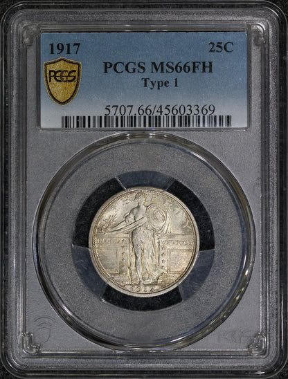 1917 (MS66 FH) Full Head Standing Liberty Quarter 25c PCGS