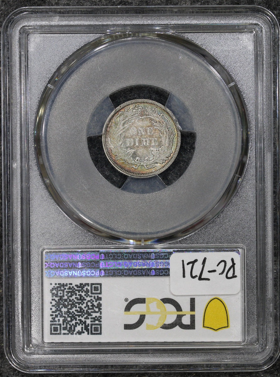 1883 (AU58) Seated Liberty Dime 10c Toned PCGS