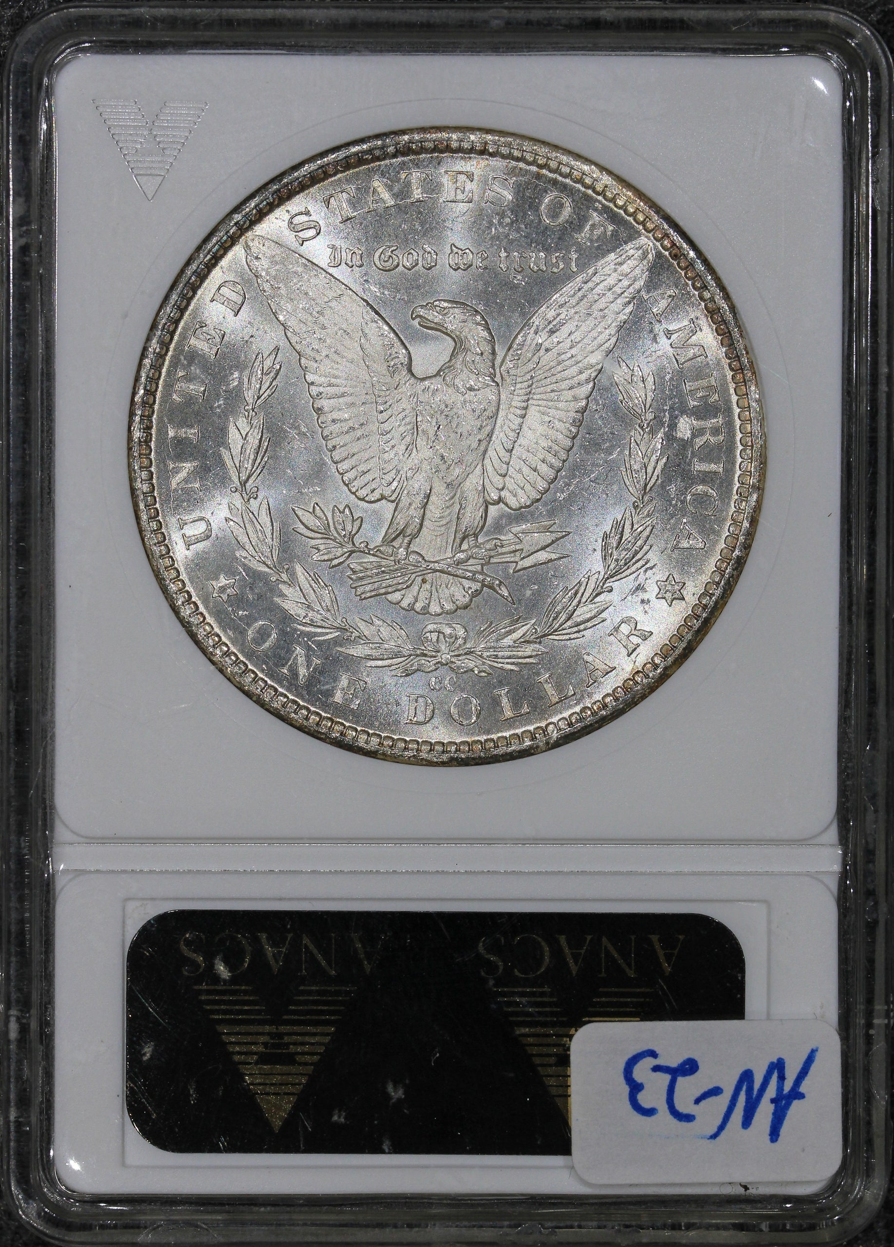 1884-CC (MS64) $1 Morgan Silver Dollar ANACS Soapbox Holder