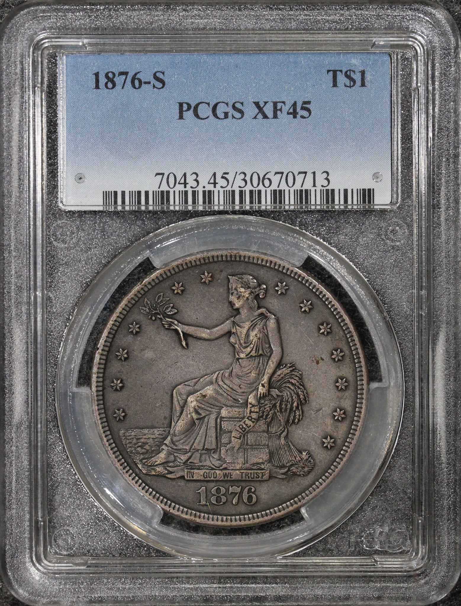 1876-S (XF45) T$1 Trade Silver Dollar PCGS