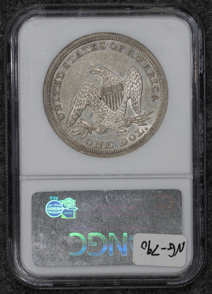 1847 (AU58) $1 Seated Liberty Silver Dollar NGC