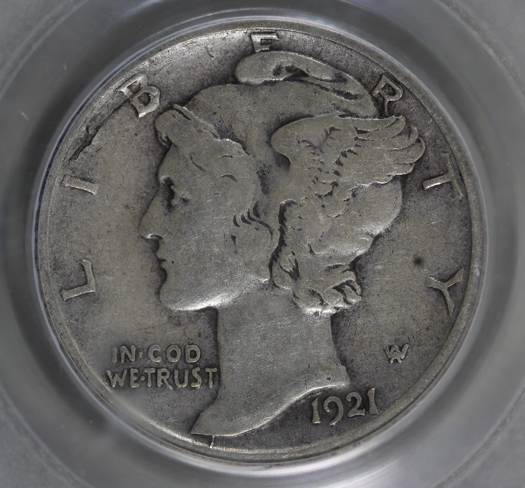 1921-D Mercury Dime 10c PCGS VF20 - Key Date!