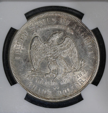 1873-CC (AU58) $1 Trade Silver Dollar NGC