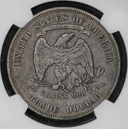 1877 (AU50) $1 Trade Silver Dollar NGC 1877-P Philadelphia