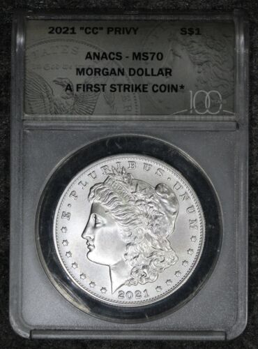 2021-CC (MS70) $1 Morgan Silver Dollar ANACS First Strike