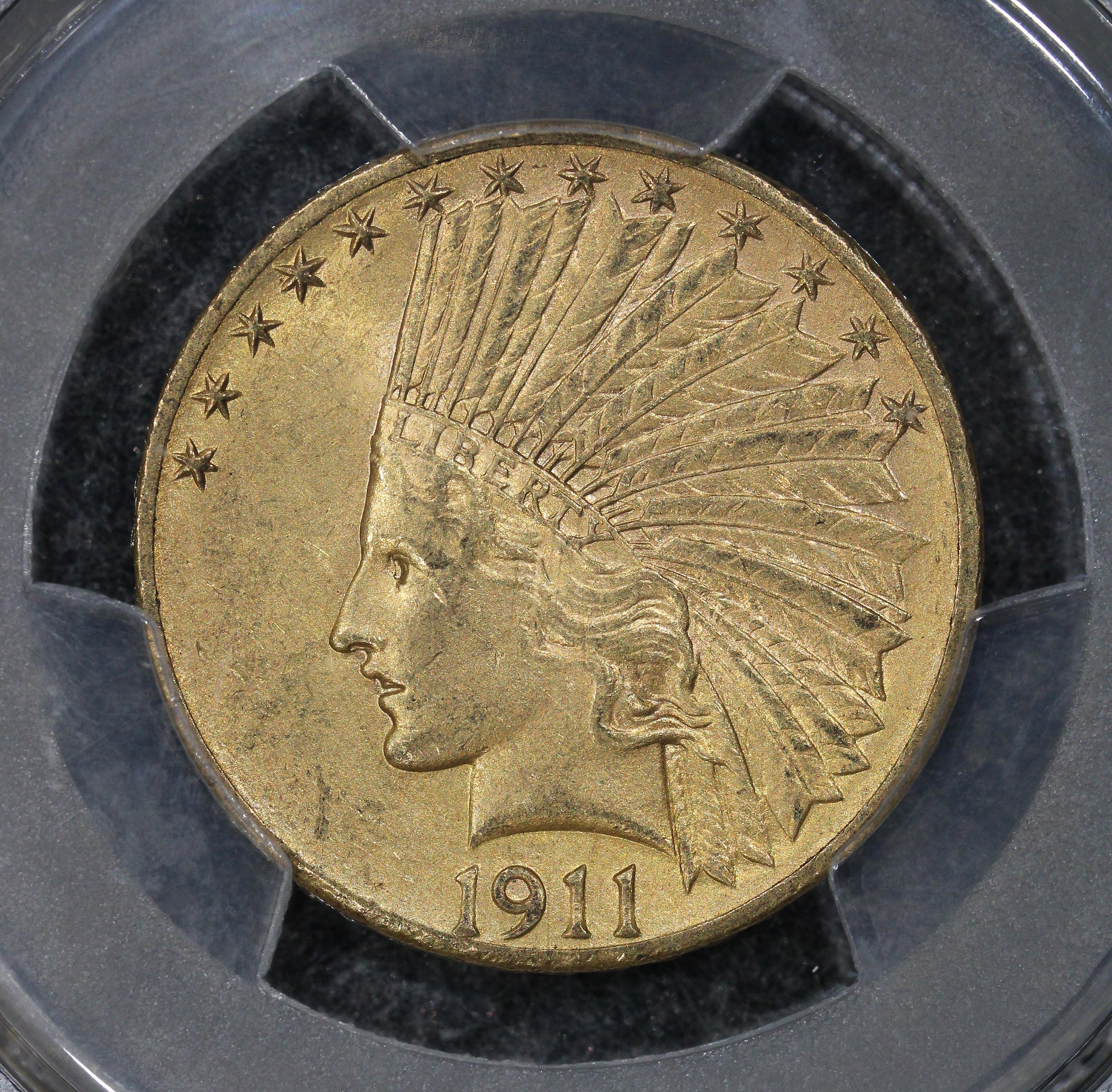 1911-D (AU58 CAC) $10 Indian Gold Eagle PCGS - CAC & KEY DATE