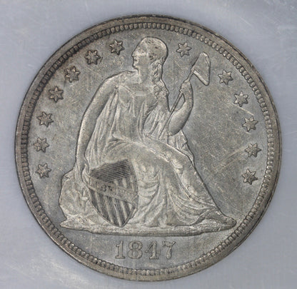 1847 (AU58) $1 Seated Liberty Silver Dollar NGC