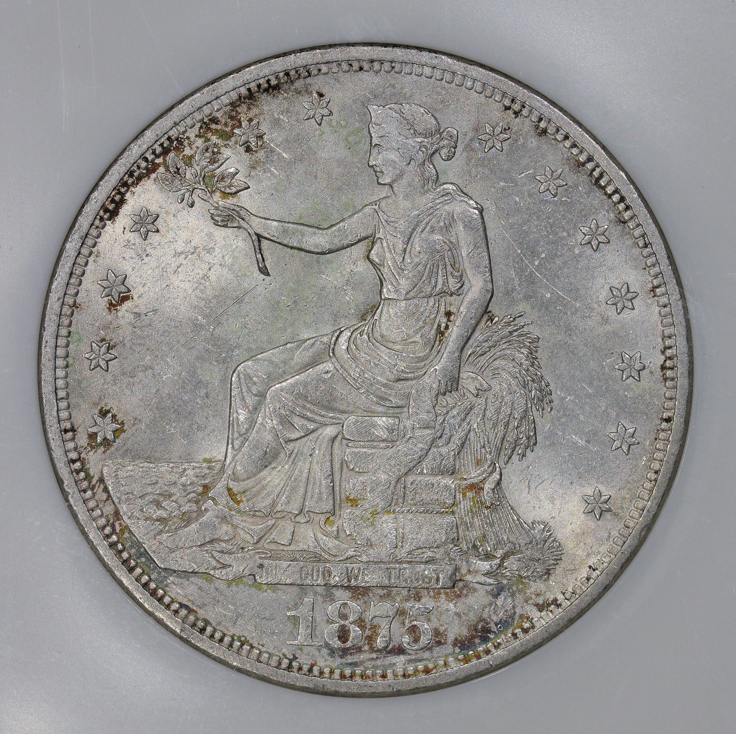 1875-CC (MS60) Trade Silver Dollar (Carson City) T$1 NGC Fatty