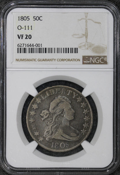 1805 (VF20) Draped Bust Half Dollar 50c Overton 111 O-111 NGC