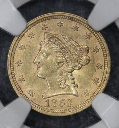 1853 (MS61 CAC) $2.50 Liberty Head Gold Quarter Eagle $2.5 NGC