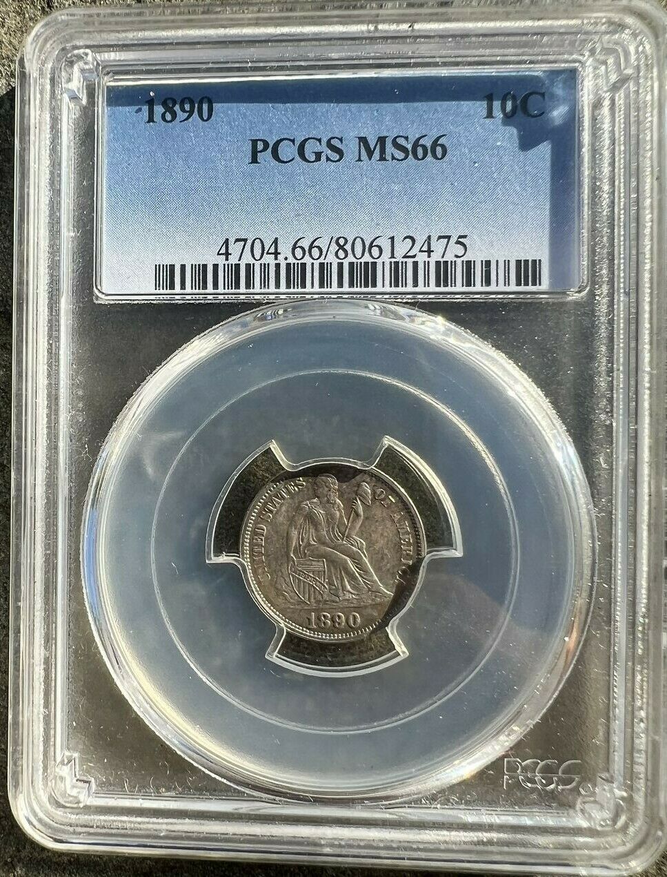 1890 (MS66) Seated Liberty Dime 10c Silver PCGS Graded Coin