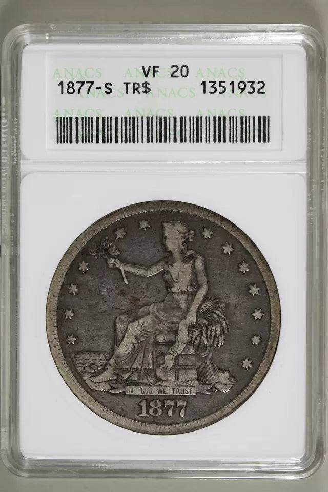 1877-S Trade Silver Dollar T$1 - ANACS VF20