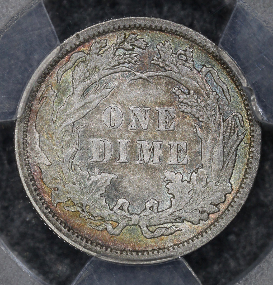 1883 (AU58) Seated Liberty Dime 10c Toned PCGS