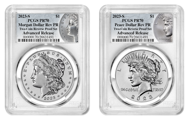 2023 (P, S) Six Coin Set $1 Morgan & Peace Silver Dollar AR PCGS