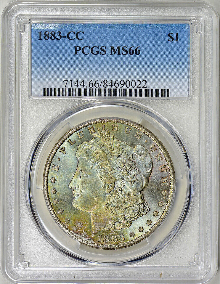 1883-CC (MS66) TONED Morgan Silver Dollar PCGS Graded Coin