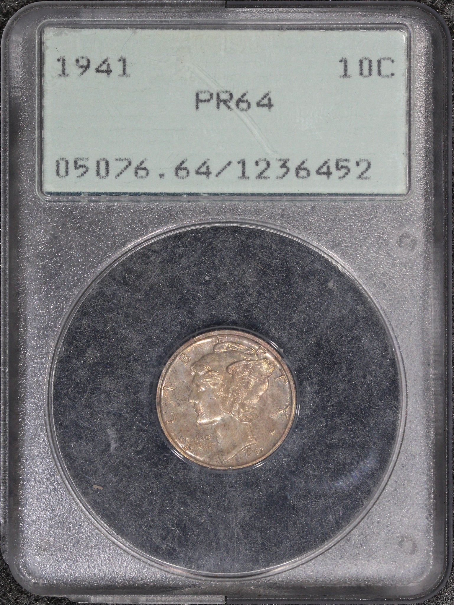 1941 (PR64) Proof Mercury Dime 10c PCGS Rattler