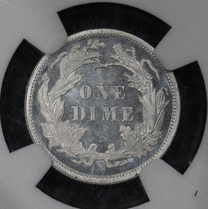 1879 (MS66+ PL CAC) Seated Liberty Dime 10c NGC - PROOFLIKE