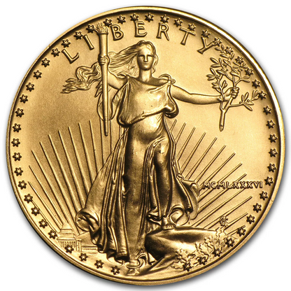 1986 1/2 oz $25 American Gold Eagle BU (MCMLXXXVI)