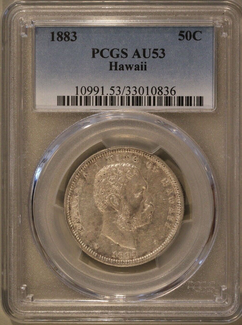 1883 (AU53) Hawaii Half Dollar 50c PCGS Graded Coin