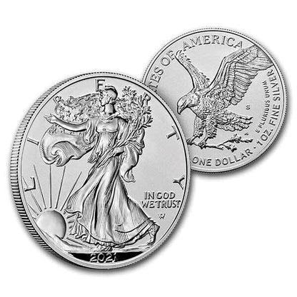 2021 2-Coin Reverse Proof Silver Eagle 1 oz Designer Set (w/Box & COA)