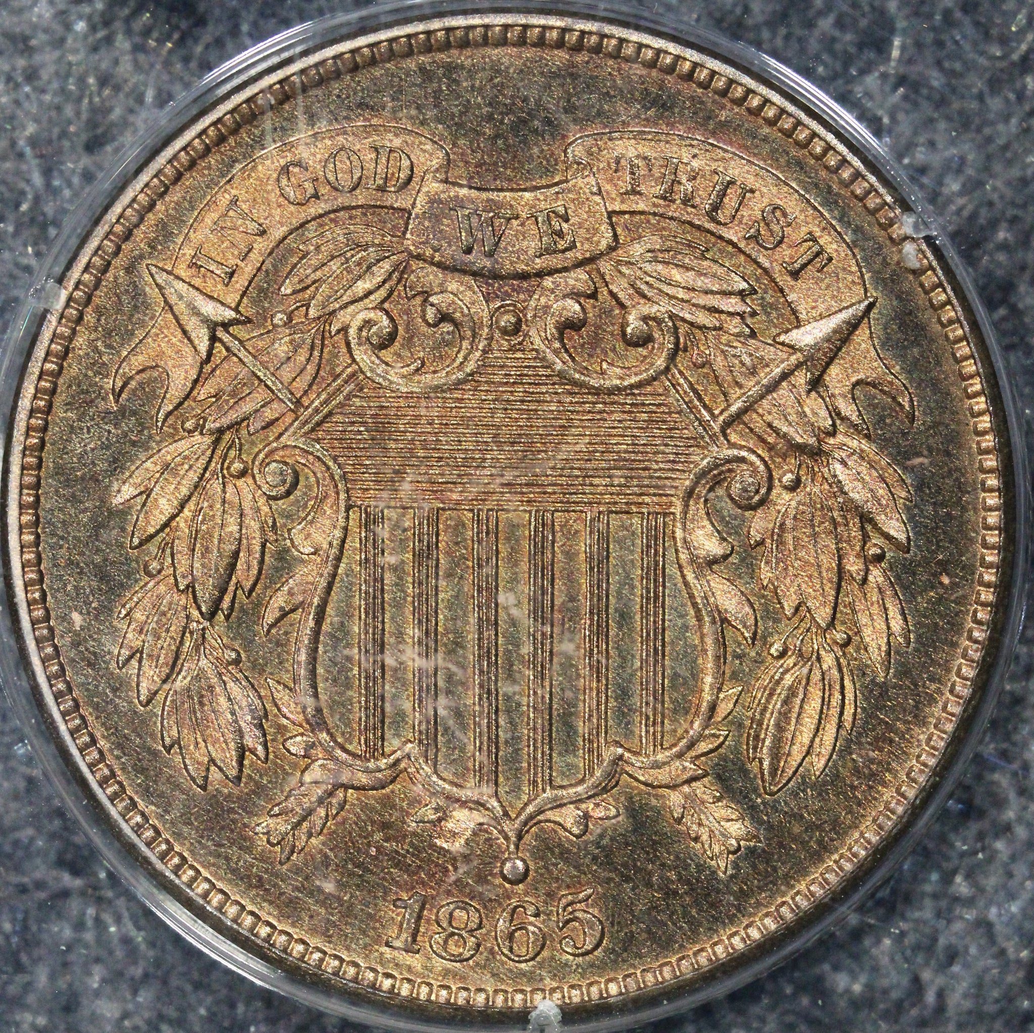 1865 (PR66 RD) Proof Two-Cent Piece 2c PCGS Rattler - BLAZING RED