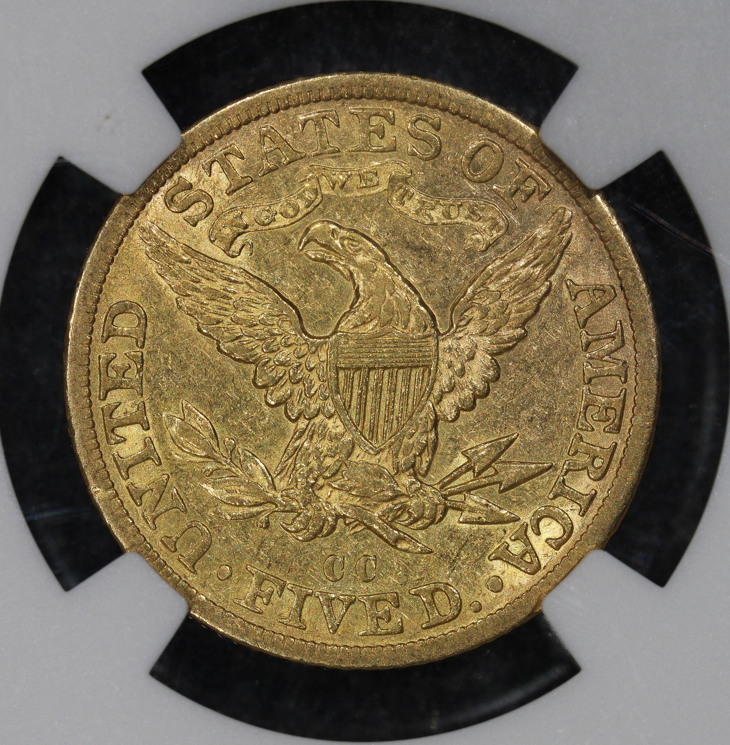 1892-CC (AU55) $5 Liberty Head Gold Half Eagle NGC - Carson City AU55