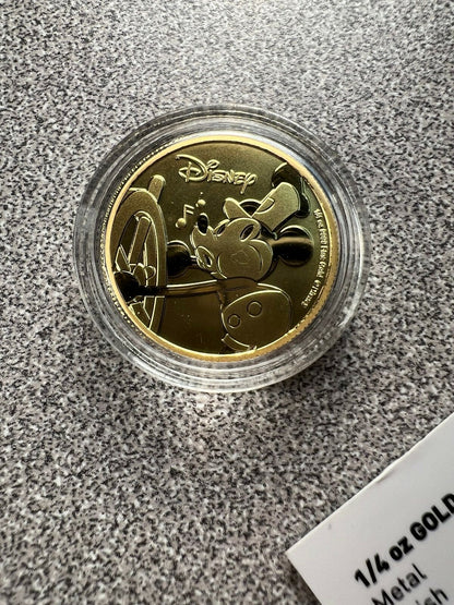 2018 (Proof) 1/4 oz Gold $25 Niue Disney Mickey Mouse Coin w/ Box and COA