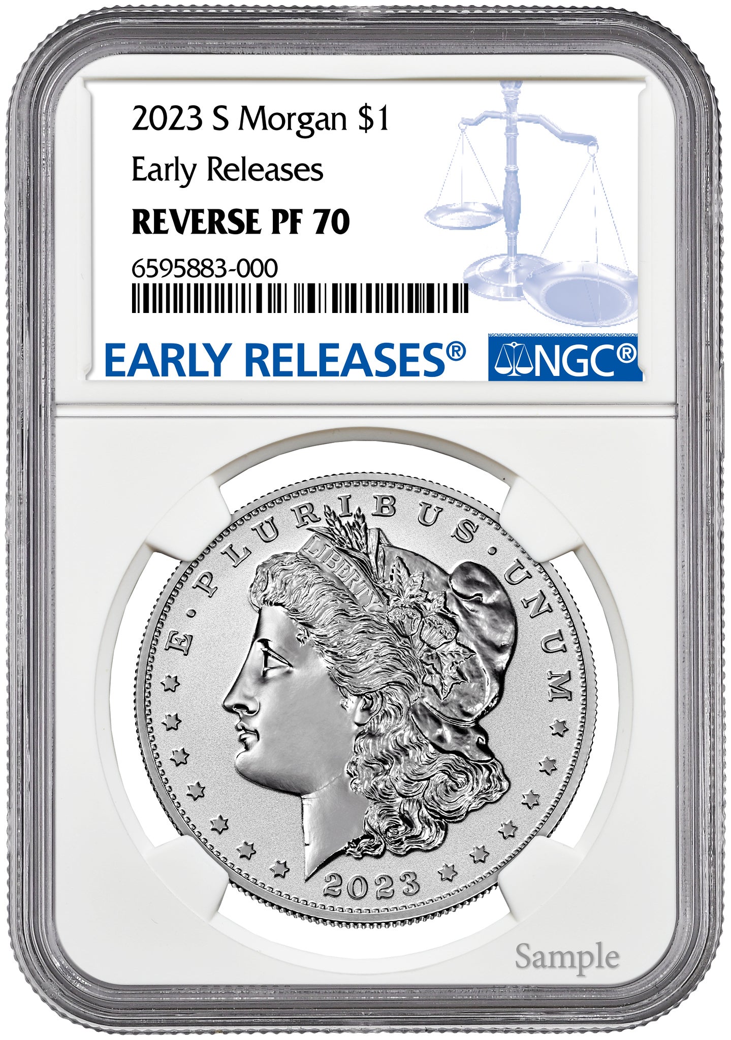 2023-S (PF70) Two Coin Set Reverse Proof $1 Morgan & Peace Silver Dollar ER NGC