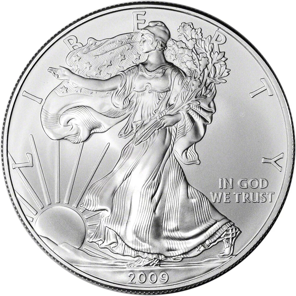 2009 American 1 oz Silver Eagle $1 - Roll of 20 BU Coins per Mint Tube