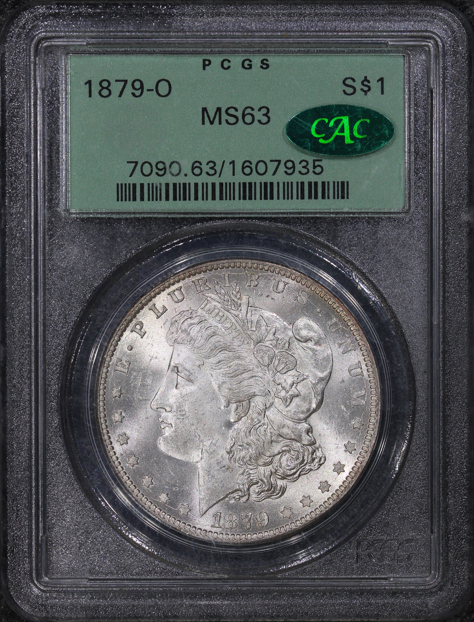 1879-O (MS63 CAC) $1 Morgan Silver Dollar Old Green Holder PCGS OGH