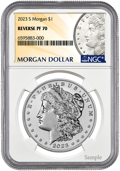 2023-S (PF70) Two Coin Set Reverse Proof $1 Morgan & Peace Silver Dollar NGC