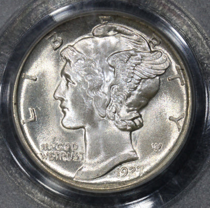 1927-D (MS65 GOLD CAC) Mercury Dime PCGS - GOLD STICKER