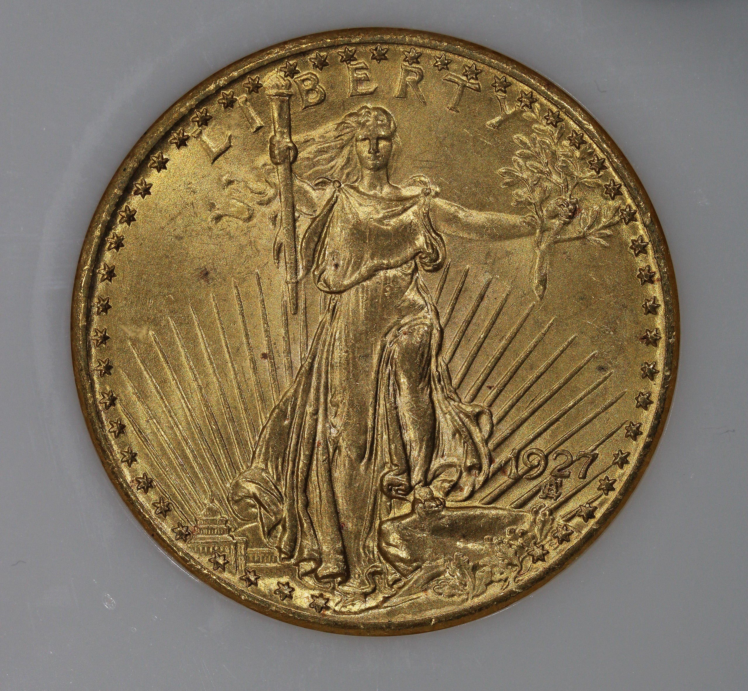 1927 (MS62 GOLD CAC) $20 Saint Gaudens Double Eagle NGC Fatty - GOLD STICKER