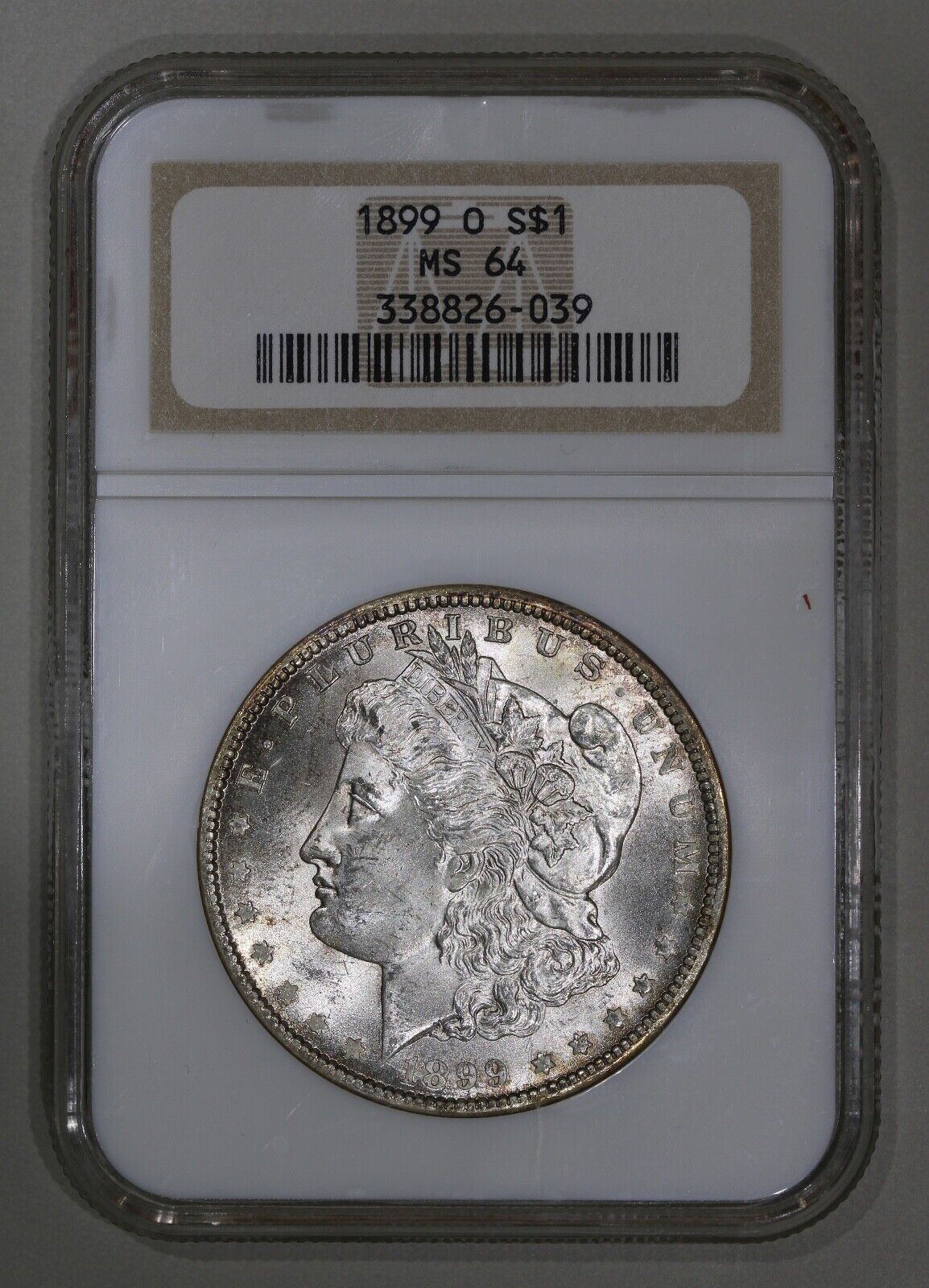 1899-O (MS64) Morgan Silver Dollar NGC Old Fatty Holder - Toned $1