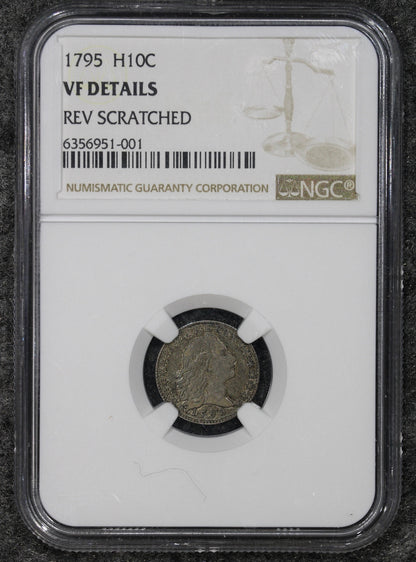 1795 (VF Details) Flowing Hair Half Dime H10C NGC