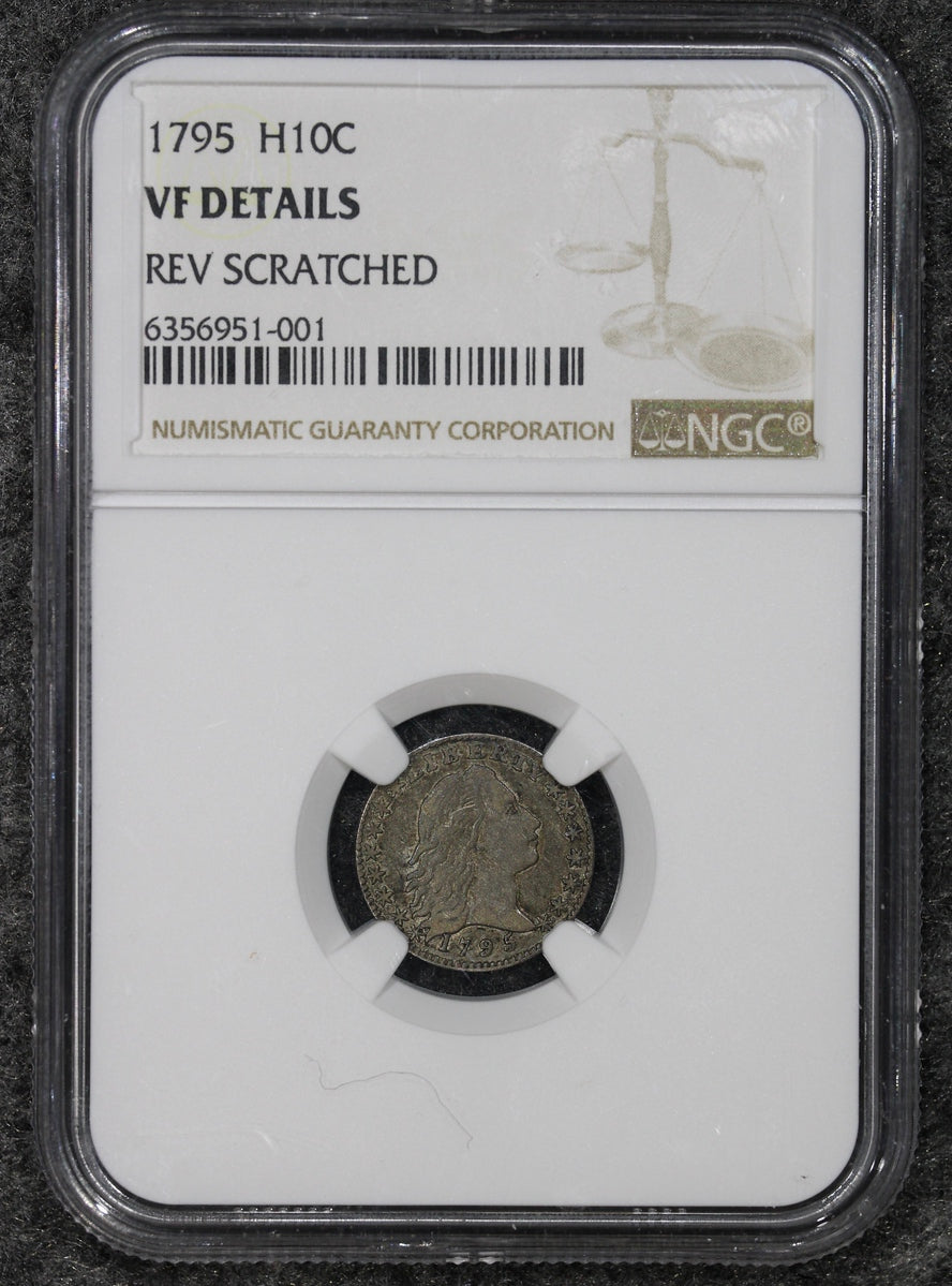 1795 (VF Details) Flowing Hair Half Dime H10C NGC