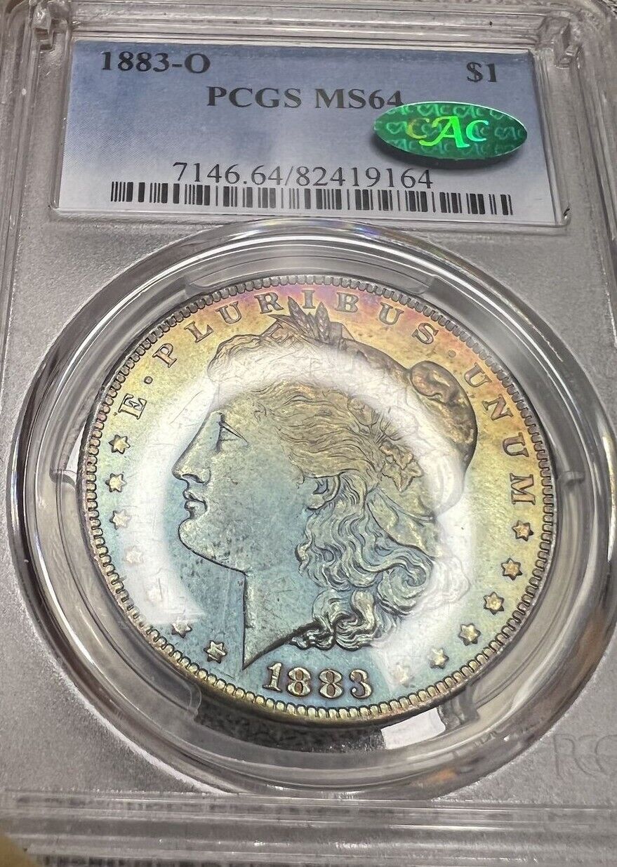 1883-O (MS64 CAC) Morgan Silver Dollar $1 Toned PCGS Graded Coin