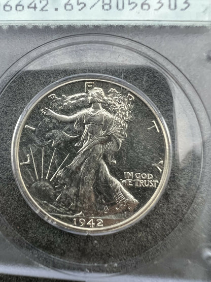 1942 (PR65) Walking Liberty Proof Half Dollar 50c Rattler PCGS Graded Coin