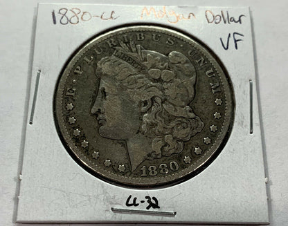 1880-CC (VF) Morgan Silver Dollar - Very Fine