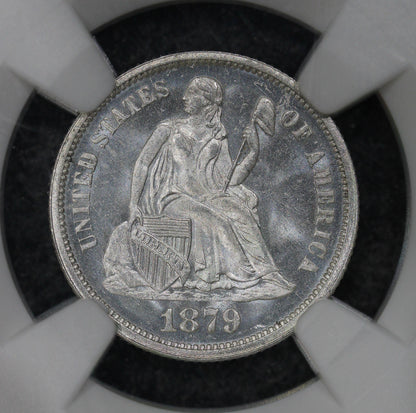 1879 (MS66+ PL CAC) Seated Liberty Dime 10c NGC - PROOFLIKE