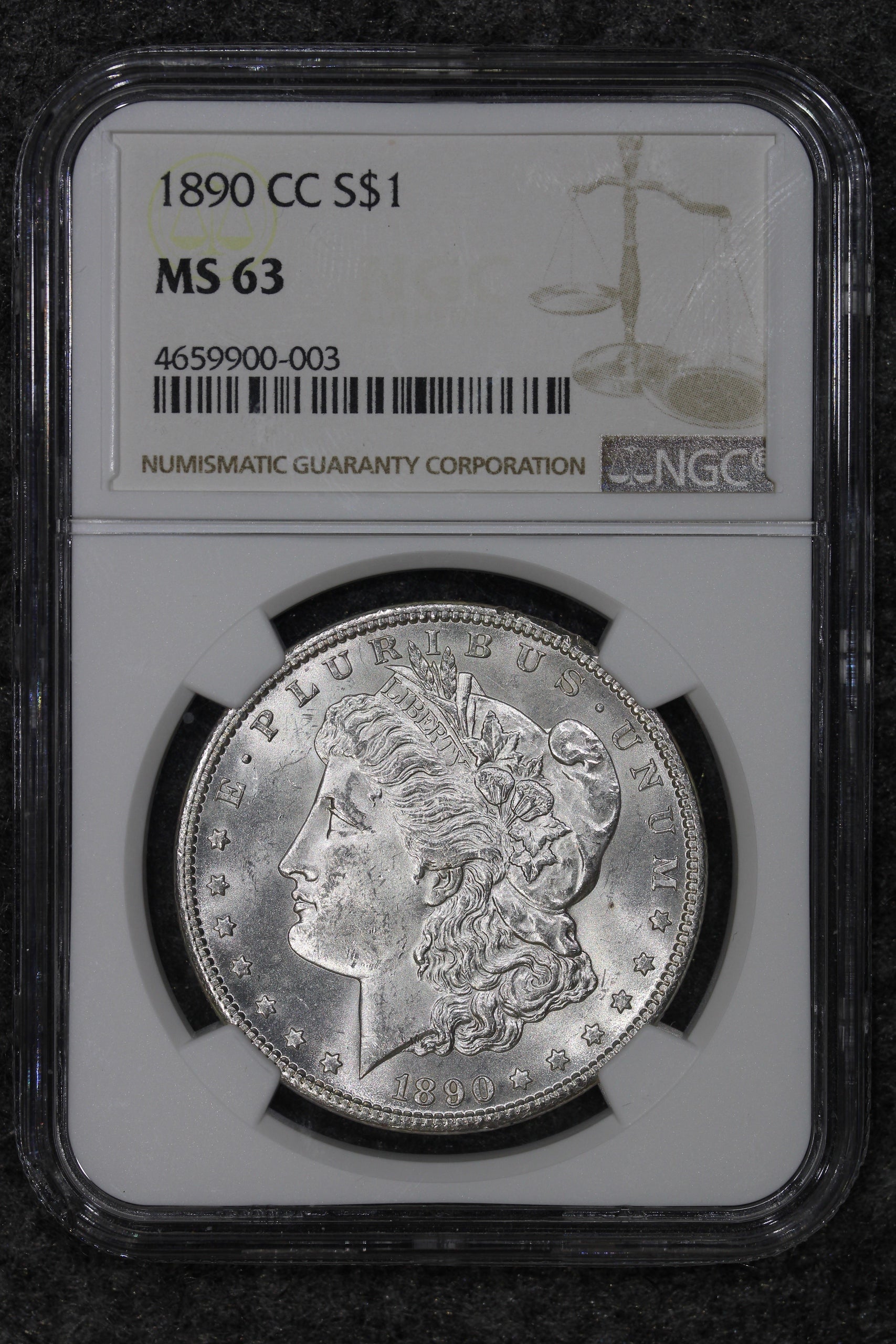 1890-CC (MS63) $1 Morgan Silver Dollar NGC