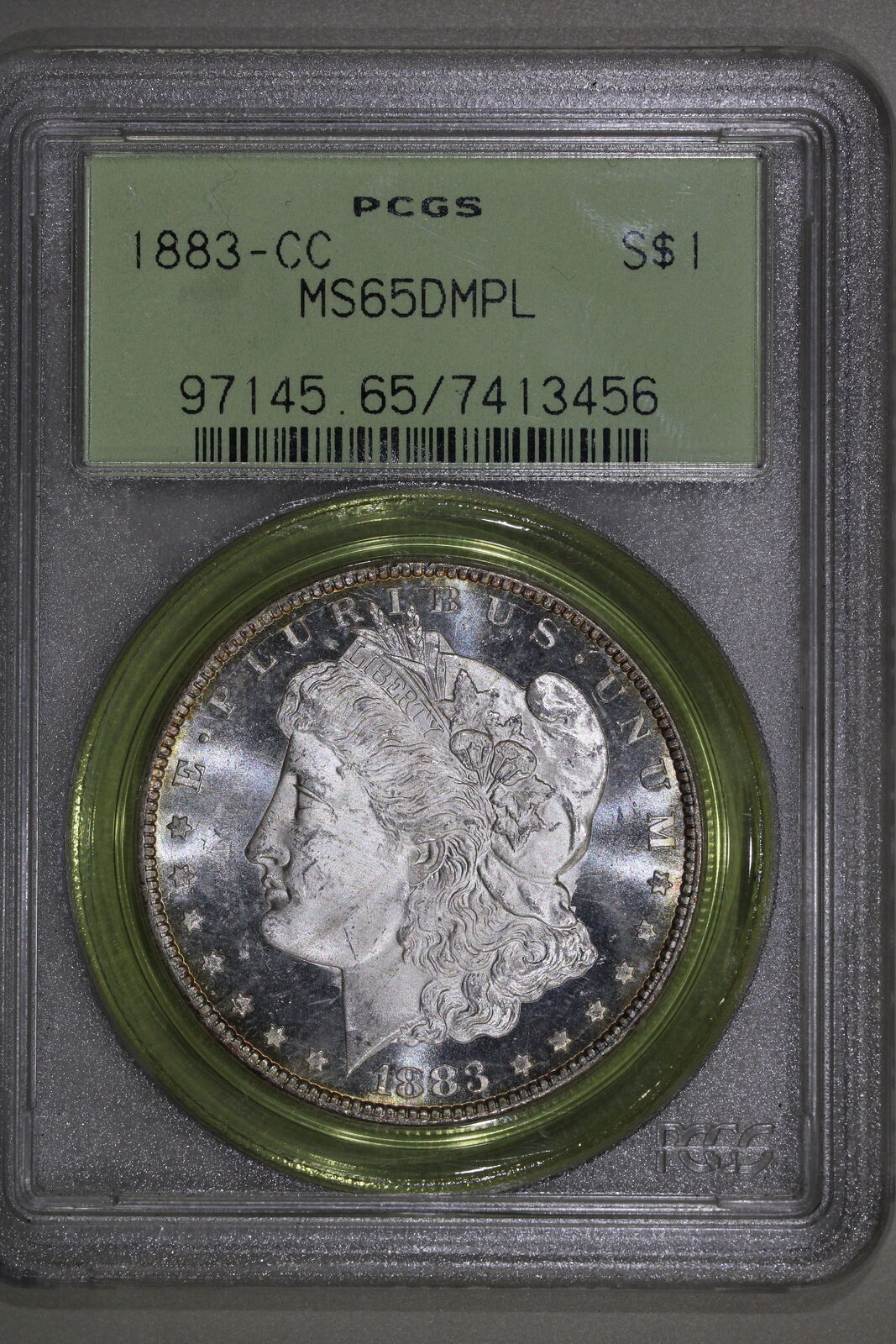 1883-CC (MS63 DMPL) Morgan Silver Dollar $1 Deep Mirror Prooflike PCGS OGH