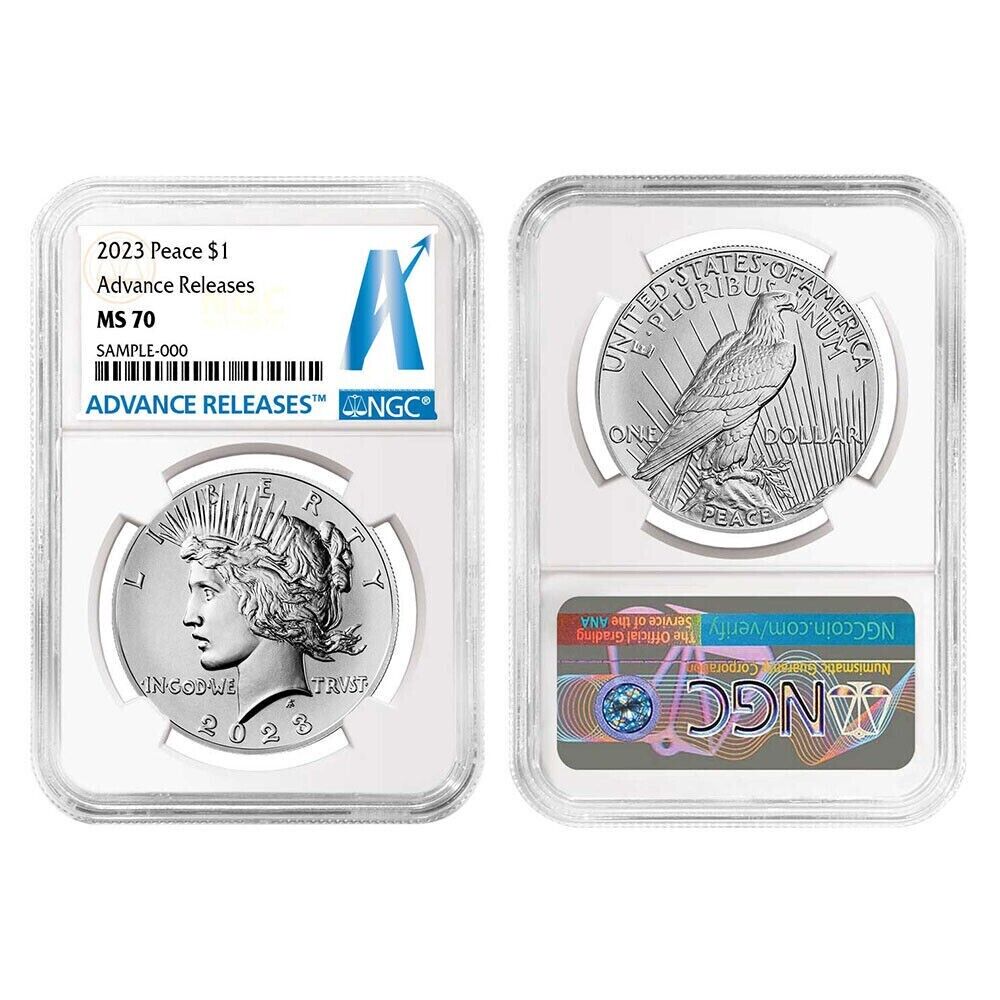 2023 Morgan & Peace Dollar $1 (MS70) NGC Advance Releases AR - 2pc Coin Set