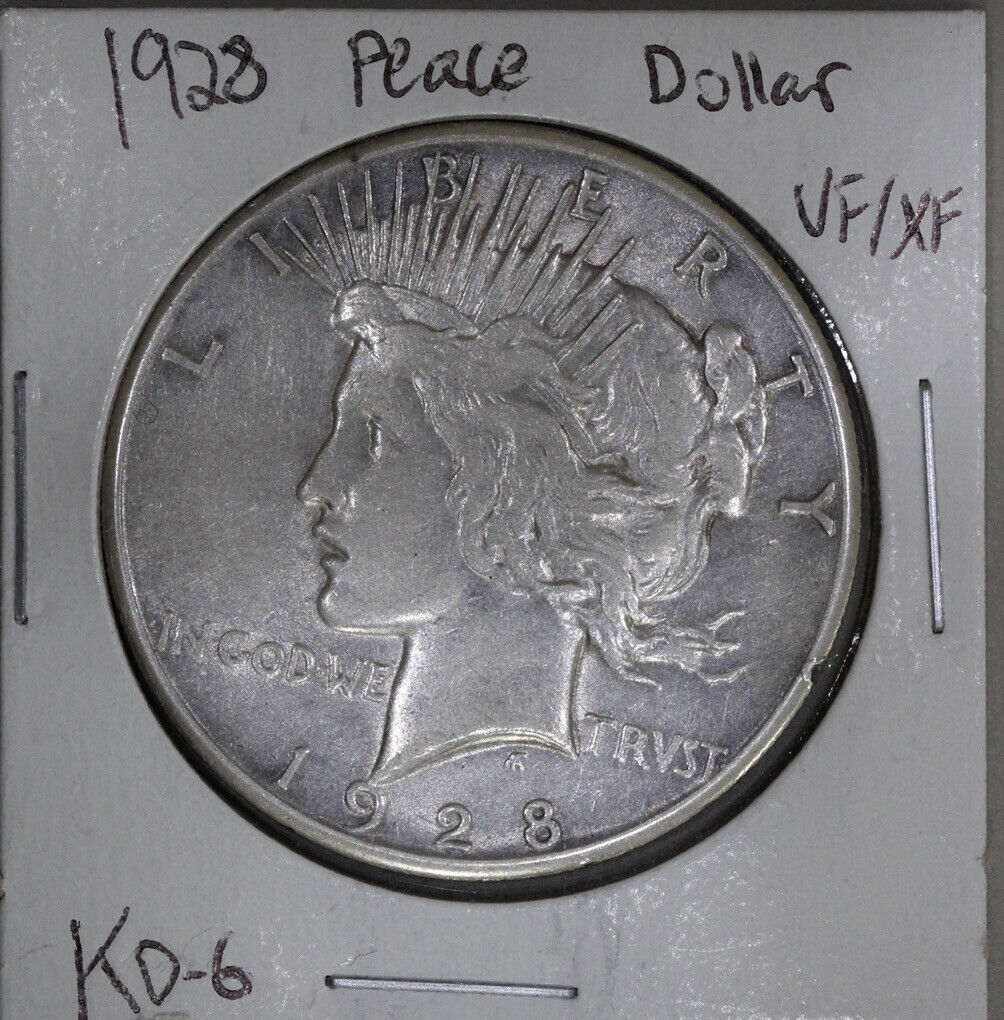 1928-P (VF/XF) Peace Silver Dollar - $1 1928 P Very Fine/Extra Fine