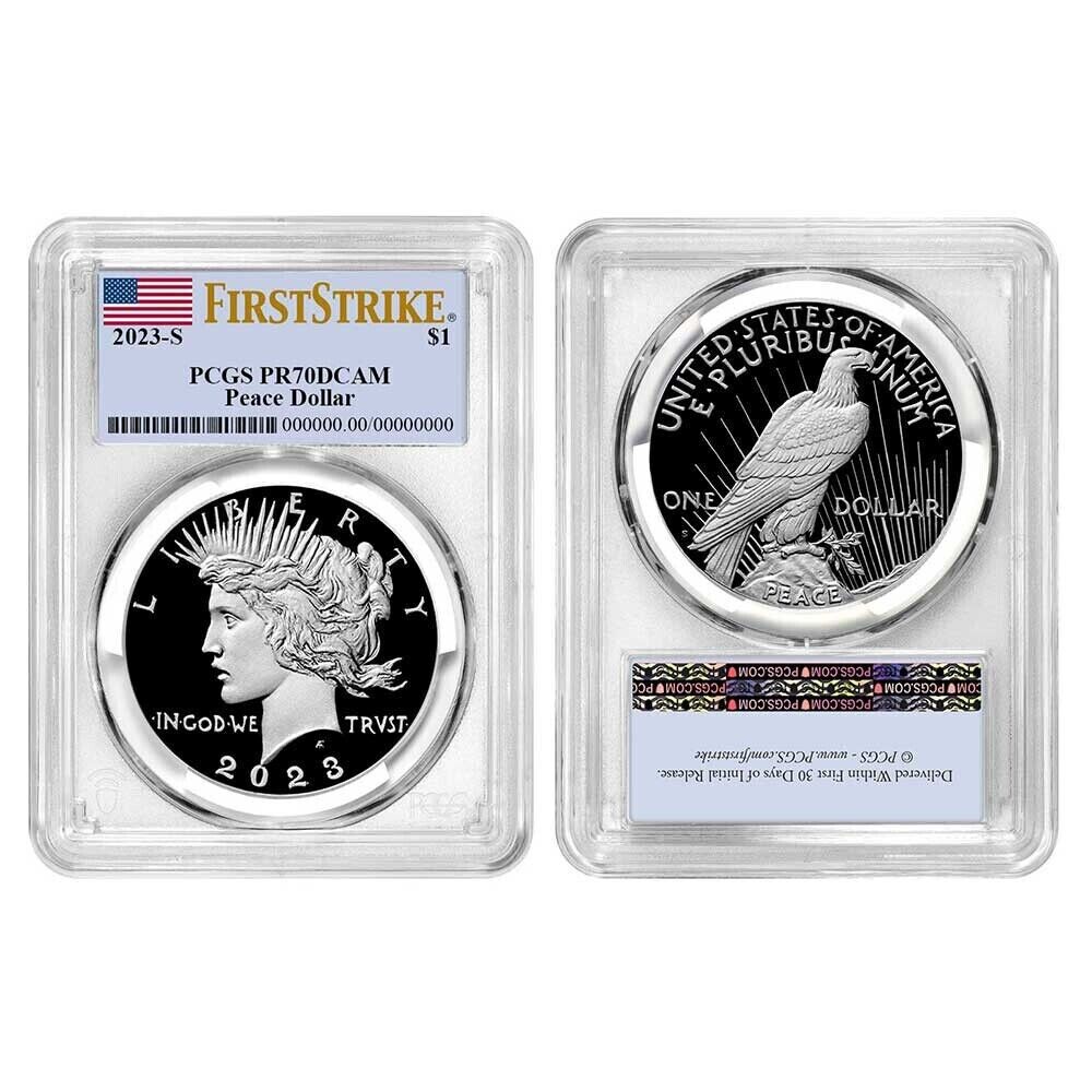 2023-S Proof Morgan & Peace Silver Dollar (PR70) PCGS First Strike FS Flag Label