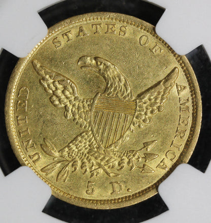 1836 (AU55) $5 Classic Head Gold Half Eagle NGC